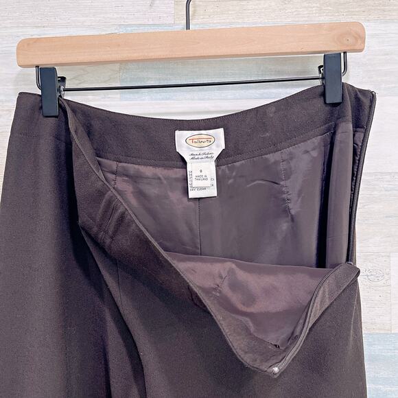 Talbots Vintage Stretch Wool Trousers Brown Flat Front Lined Italy Womens 8 - Picture 5 of 7